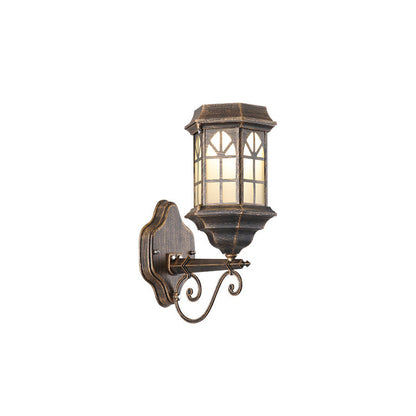 Solar Glass Cylinder House 1-Light Wall Sconce Lamp