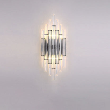 Crystal Column Rechargeable 2-Light Wall Sconce Lamp