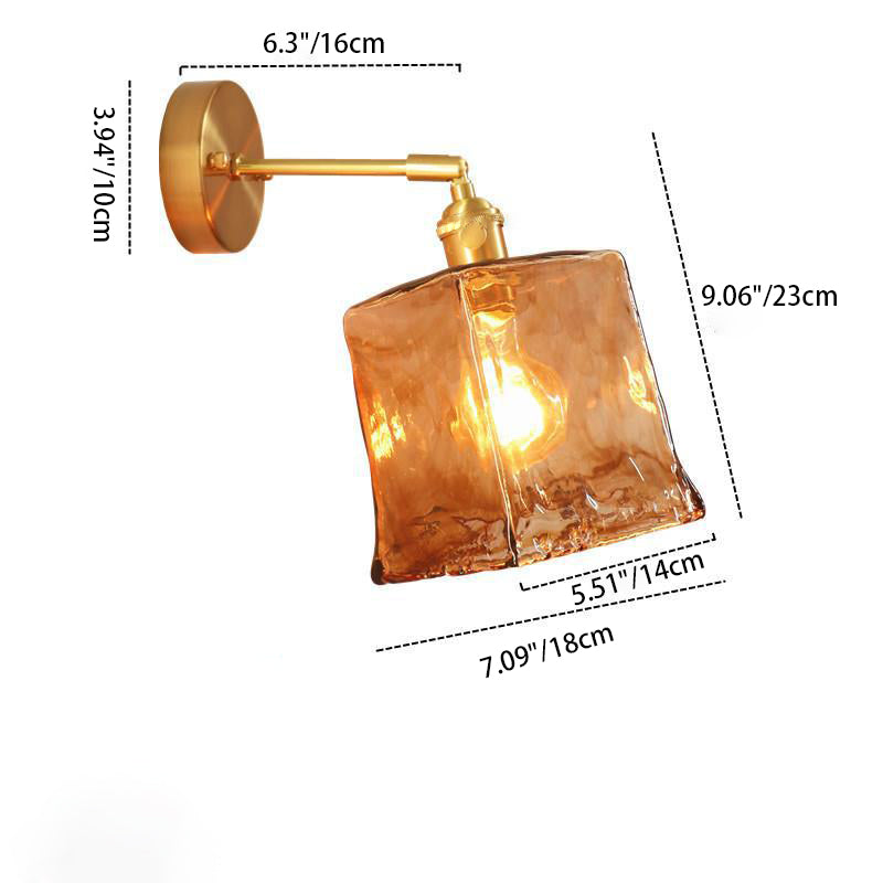 Eclectic Brass Iron Geometric 1-Light Wall Sconce Lamp