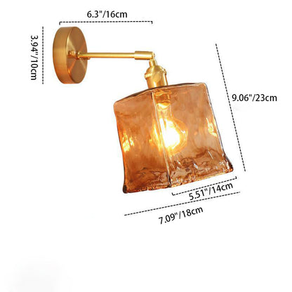 Eclectic Brass Iron Geometric 1-Light Wall Sconce Lamp