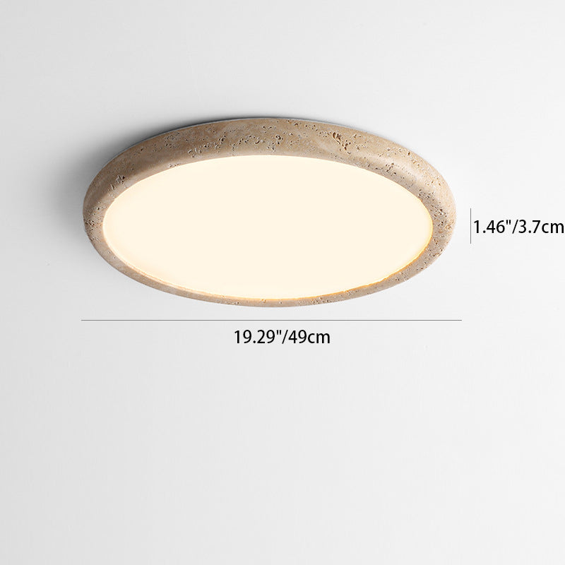 Japanese Travertine Acrylic LED Flush Mount Ceiling Light