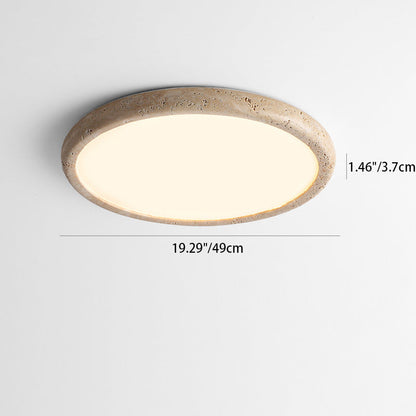 Japanese Travertine Acrylic LED Flush Mount Ceiling Light