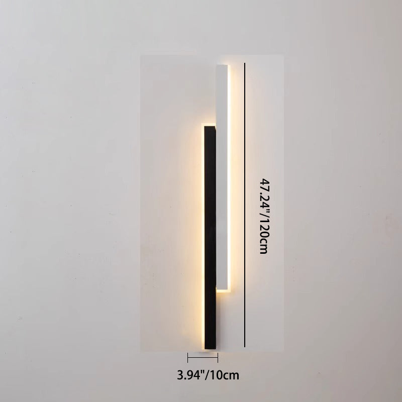 Long Rectangular Iron Acrylic LED Wall Sconce Lamp