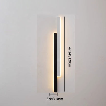 Long Rectangular Iron Acrylic LED Wall Sconce Lamp