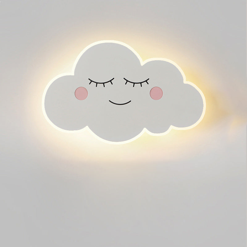 Cartoon Cloud Iron Acrylic Shade LED Kids Wall Sconce Lamp