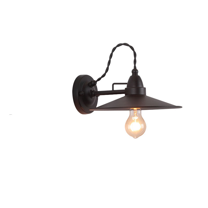Waterproof Metal Plate Bowl 1-Light Wall Sconce Lamp