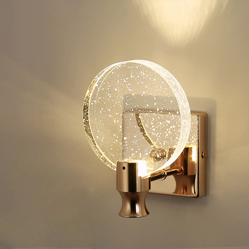 Round Bubble Crystal Aluminum Iron LED Wall Sconce Lamp