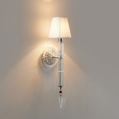 European Light Crystal Fabric 1-Light Wall Sconce Lamp