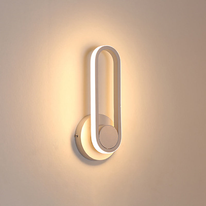 Simplicity Iron Oval Ring Rotatable LED Wall Sconce Lamp