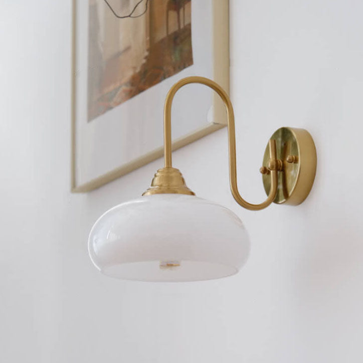 Nordic Round Dome Iron Glass 1-Light Wall Sconce Lamp