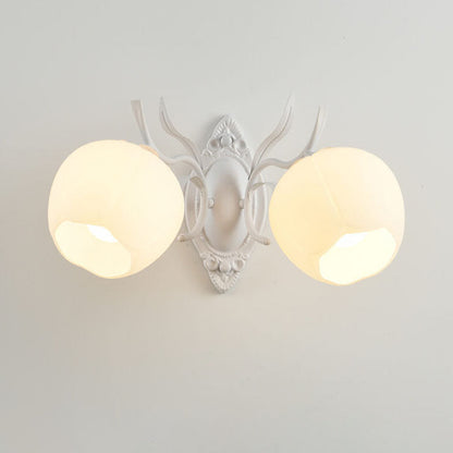 Nordic Floral Glass Round 1/2 Light Wall Sconce Lamp