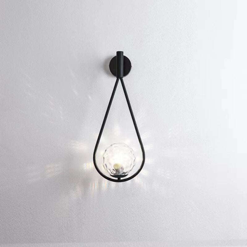 Scandinavian Glass Ball Oval Ring 1-Light Wall Sconce Lamp