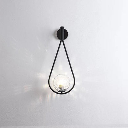 Scandinavian Glass Ball Oval Ring 1-Light Wall Sconce Lamp