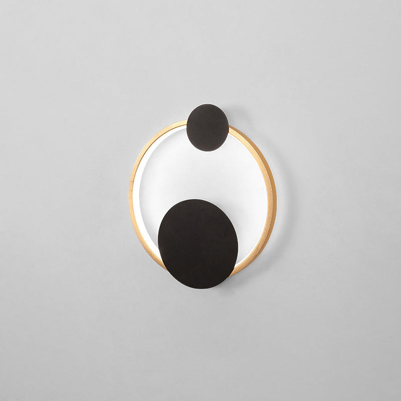 Iron Aluminum Round Elliptical LED Wall Sconce Lamp