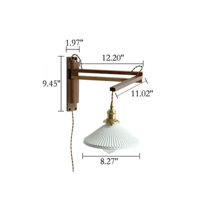 Homestay Ceramic Folding 1-Light Wall Sconce Lamp