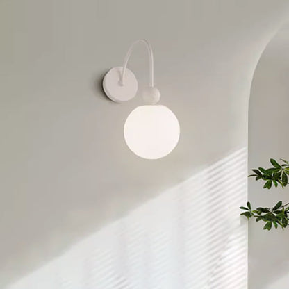 Minimalist Round Ball Iron Glass 1-Light Wall Sconce Lamp