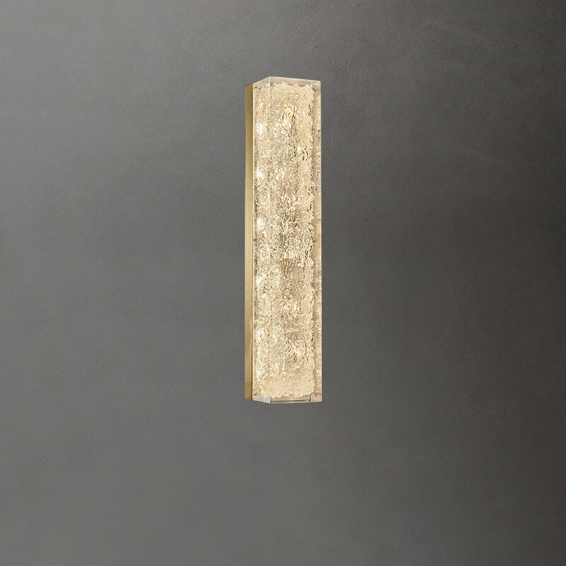 Luxury Brass Clear Resin Rectangular LED Wall Sconce Lamp