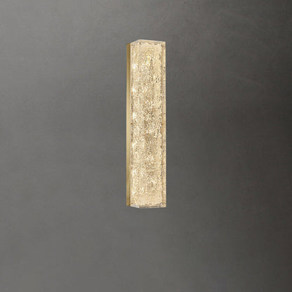 Luxury Brass Clear Resin Rectangular LED Wall Sconce Lamp