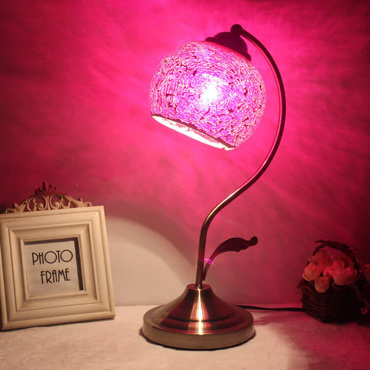 Vintage European Glass Table Lamp