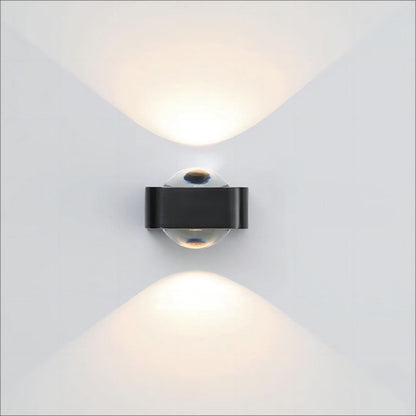 Rectangle Stainless Steel Copper Glass LED Wall Sconce Lamp