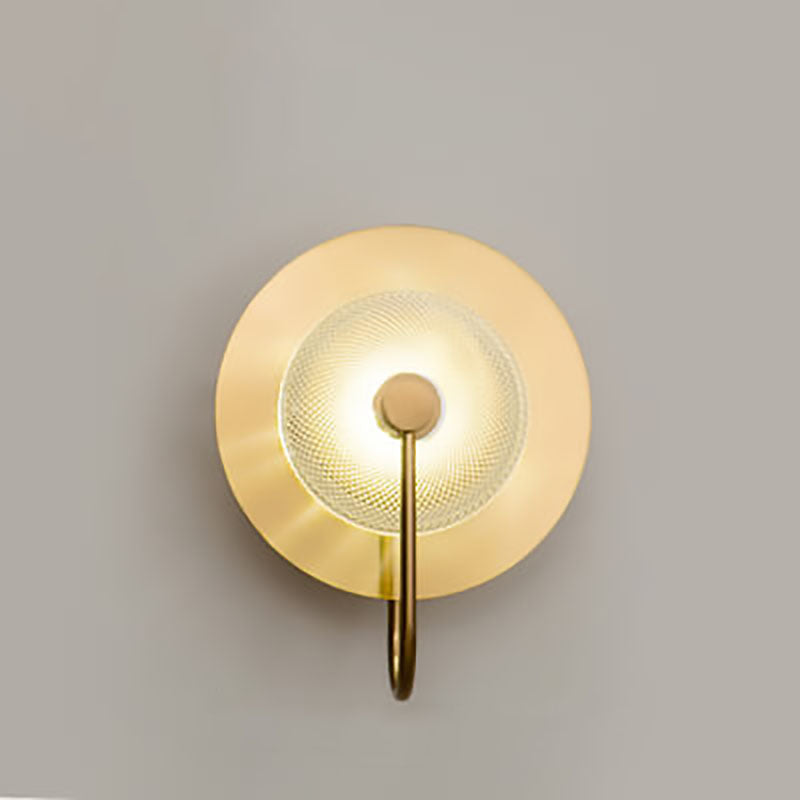 Modern Luxury Iron Glass Round LED Wall Sconce Lamp