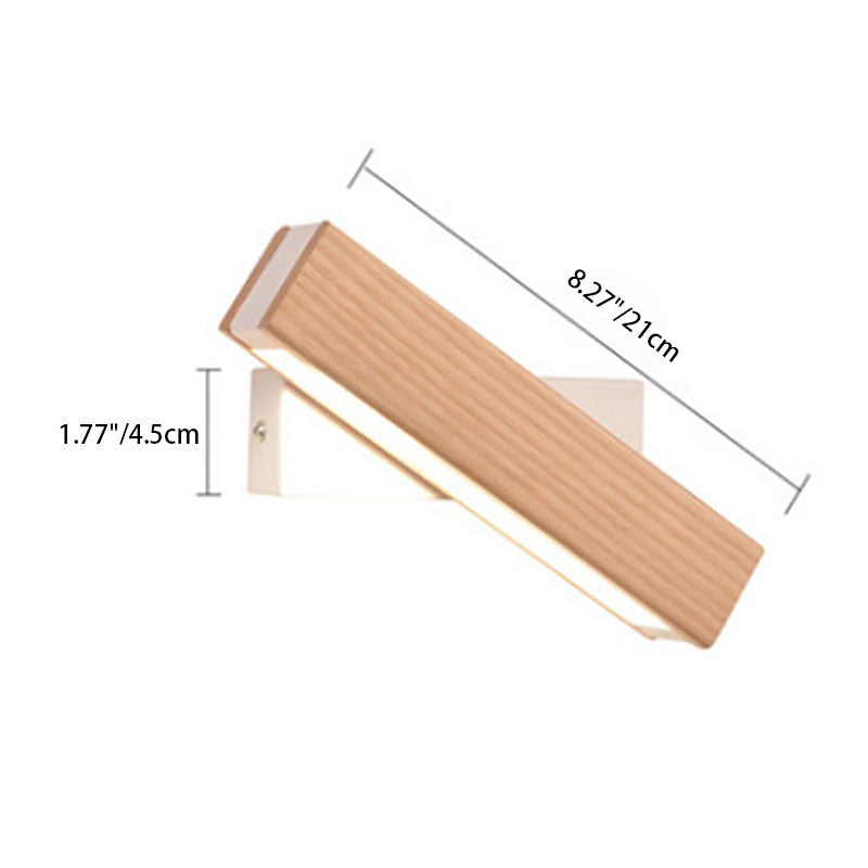 Scandinavian Solid Wood Iron LED Wall Sconce Lamp
