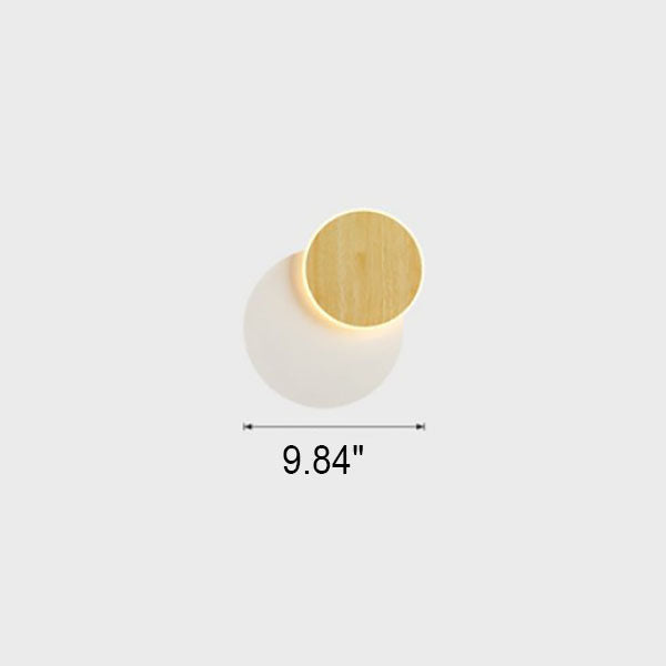 Nordic Minimalist Log Square Round LED Wall Sconce Lamp