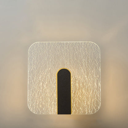 Simplicity Crackle Acrylic Round Shade LED Wall Sconce Lamp
