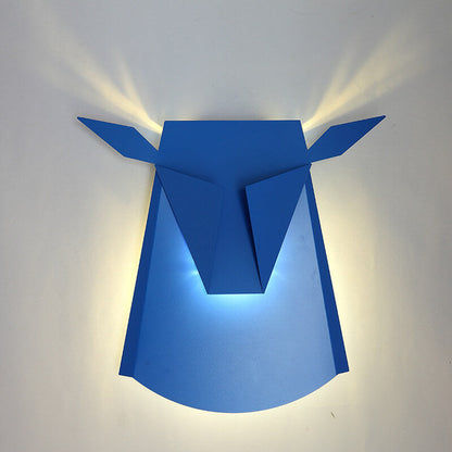 Creative Iron Bull Head Shape LED Wall Sconce Lamp