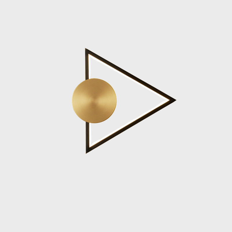 Brass Acrylic Triangle Square Circle LED Wall Sconce Lamp