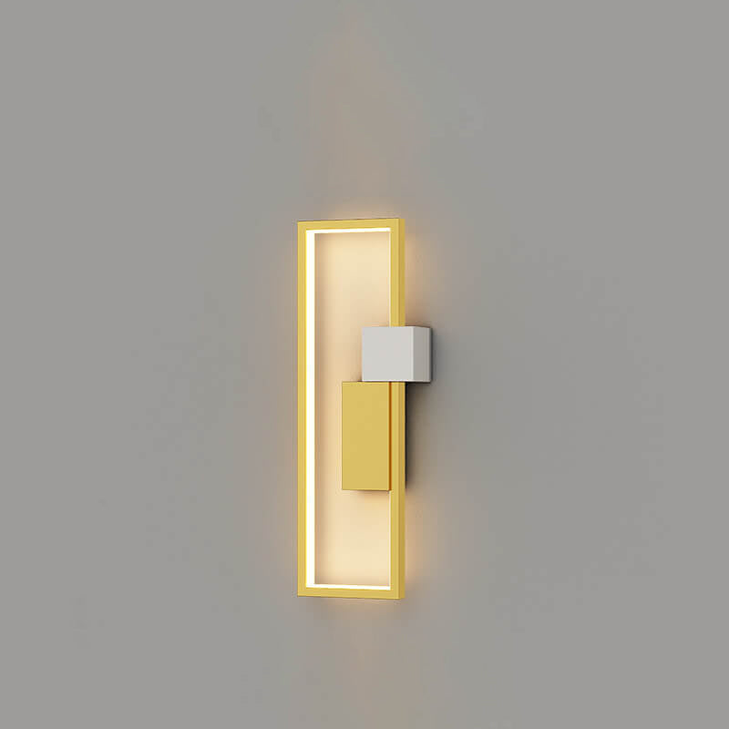 Minimalist Square Frame Iron Silicone LED Wall Sconce Lamp
