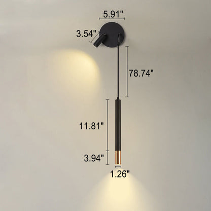Minimalist Long Cylindrical Spotlight LED Wall Sconce Lamp