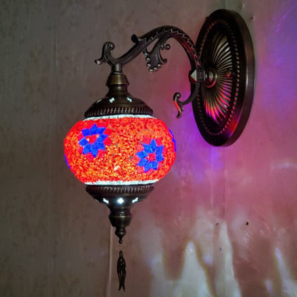 European Exotic Cracked Glass 1-Light Wall Sconce Lamp