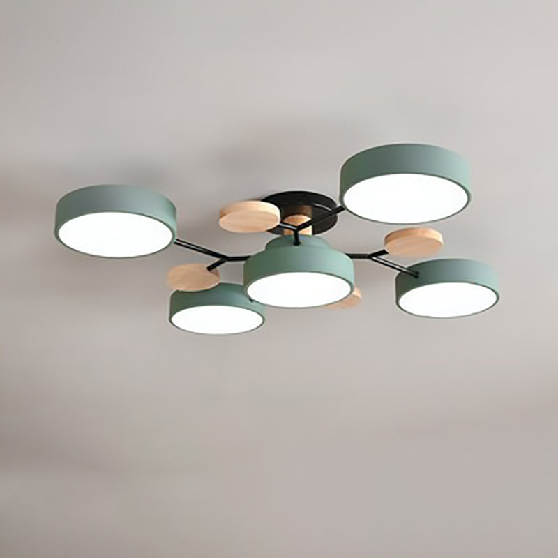 Scandinavian Round Molecule Branch Semi-Flush Light