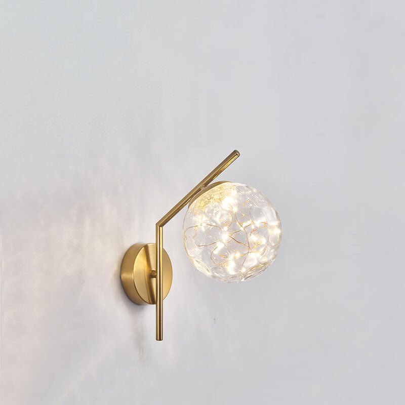 European Full Star Iron Glass Ball LED Wall Sconce Lamp