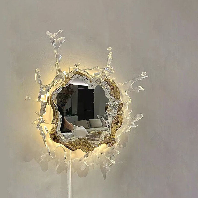 Stainless Acrylic Water Splash Decor LED Wall Sconce Lamp