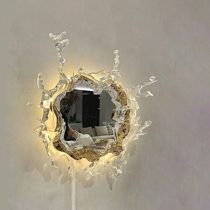 Stainless Acrylic Water Splash Decor LED Wall Sconce Lamp