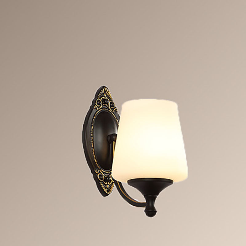 Scandinavian Cup Glass Hardware 1-Light Wall Sconce Lamp