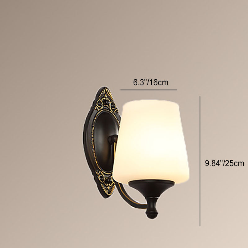 Scandinavian Cup Glass Hardware 1-Light Wall Sconce Lamp