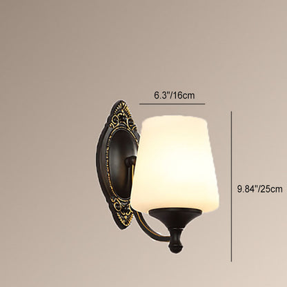Scandinavian Cup Glass Hardware 1-Light Wall Sconce Lamp