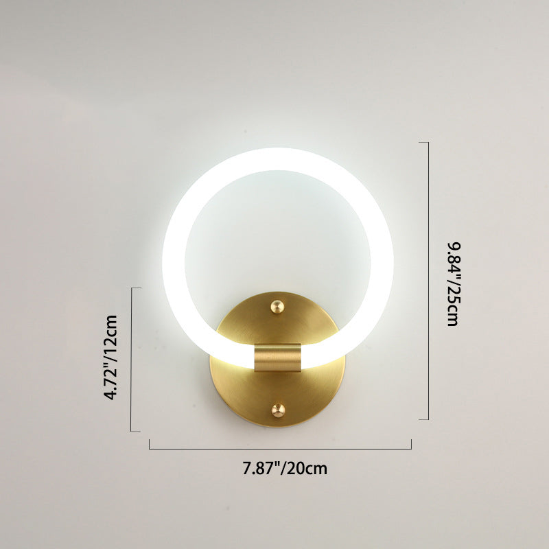 Brass Oval Figure Six Eight Letter LED Wall Sconce Lamp