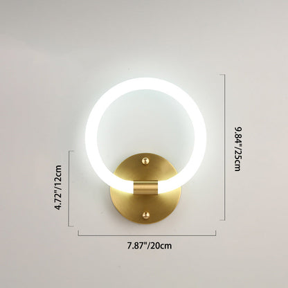 Brass Oval Figure Six Eight Letter LED Wall Sconce Lamp