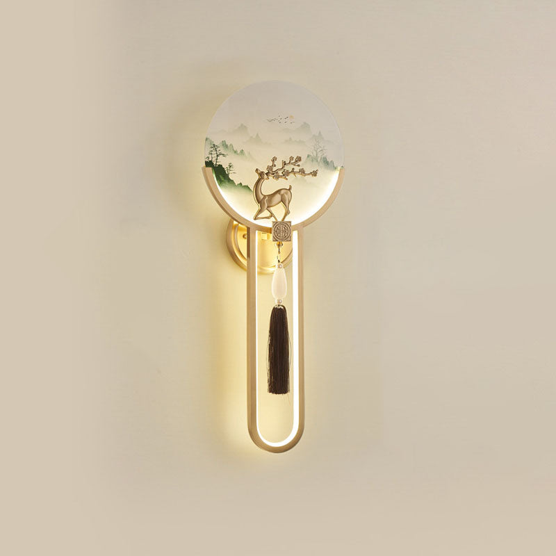 Transitional All Copper Glass Silicone LED Wall Sconce Lamp