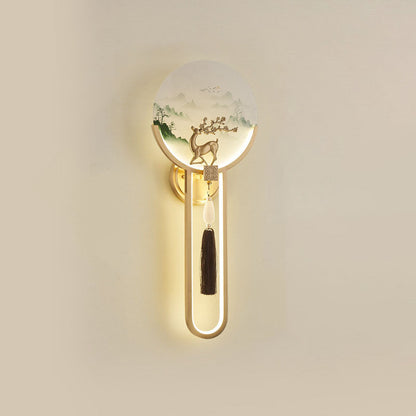 Transitional All Copper Glass Silicone LED Wall Sconce Lamp