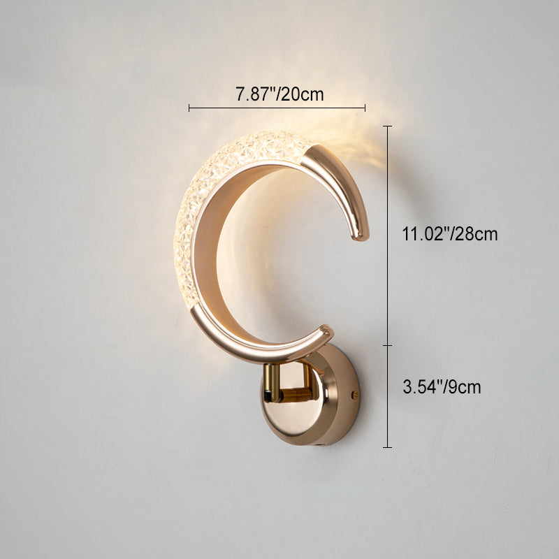 Rose Iron Circle Ring Acrylic Shade LED Wall Sconce Lamp