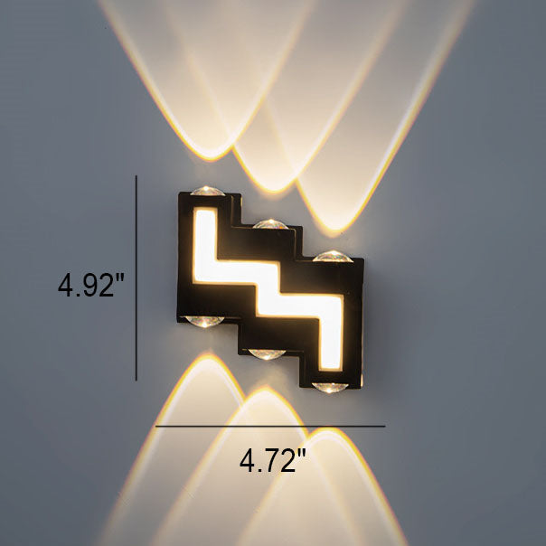 Square Luminous Outdoor Waterproof LED Wall Sconce Lamp