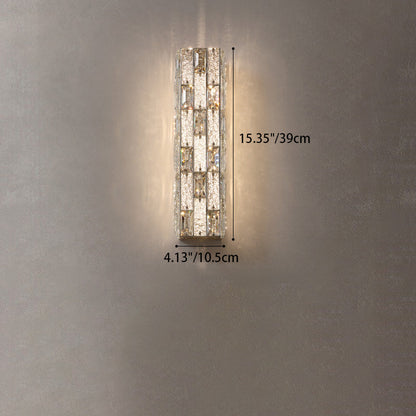 Rectangle Stainless Steel Crystal LED Wall Sconce Lamp