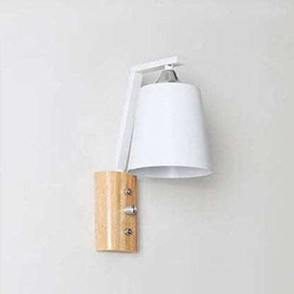 Japanese Iron Glass Lampshade 1-Light Wall Sconce Lamp