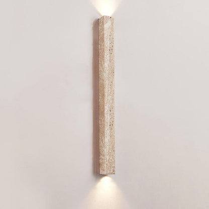 Traditional Japanese Long Strip Yellow Travertine 2-Lights For Hallway