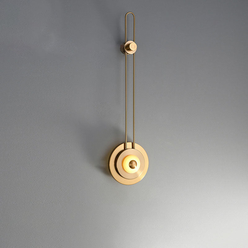Jade Iron Gold Finish Round Frame LED Wall Sconce Lamp